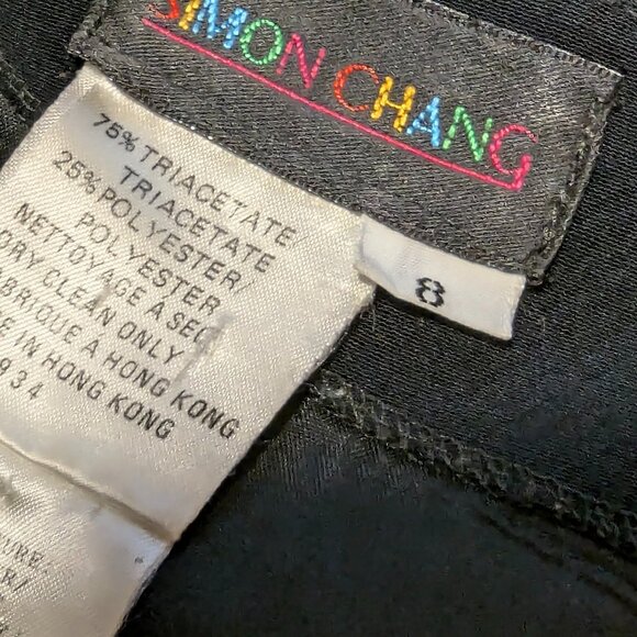 Simon Chang black and white dress flattering design size 8 - Picture 4 of 5